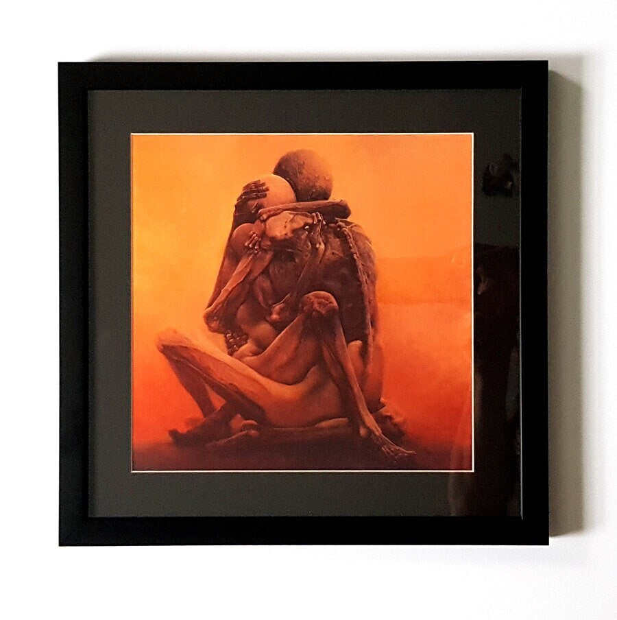 Beksinski Lovers Framed Print