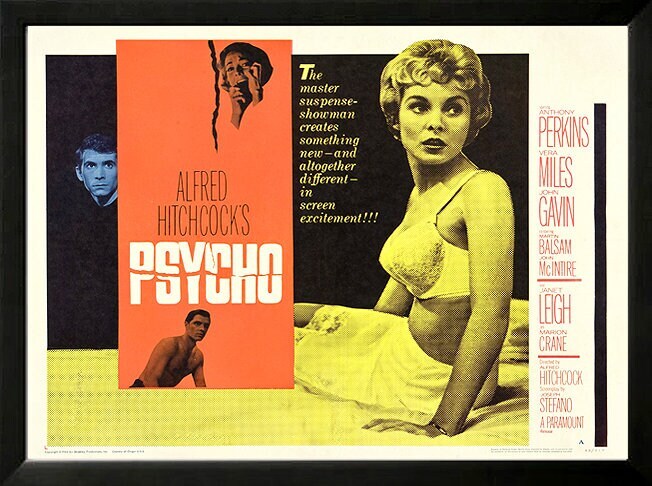 Alfred Hitchcock Poster Set Vertigo, North by Northwest, Psycho & The Birds