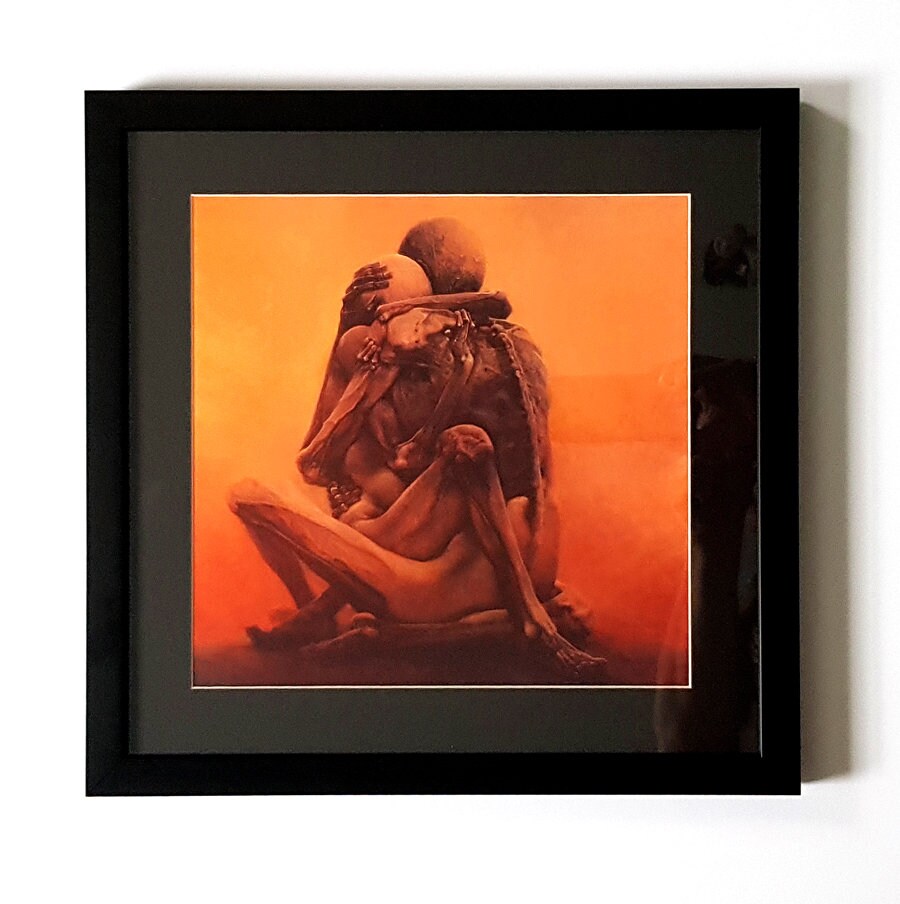 Beksinski Lovers Framed Print
