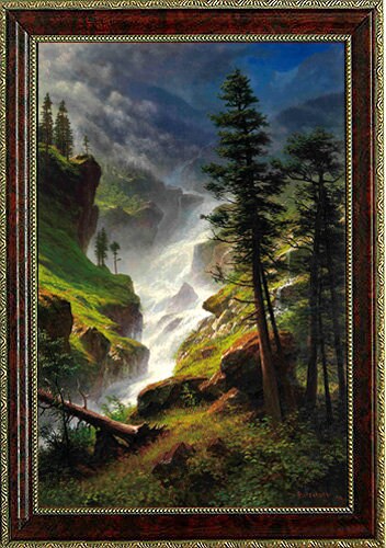 Albert Bierstadt Rocky Mountain Waterfall framed Print Finest Quality