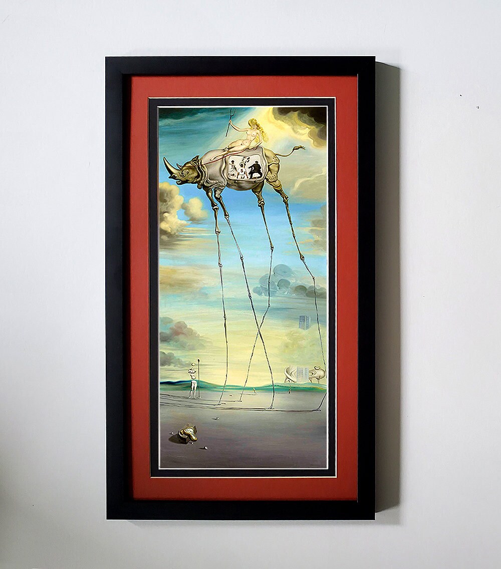 Salvador Dali Rhino Art Print Framed
