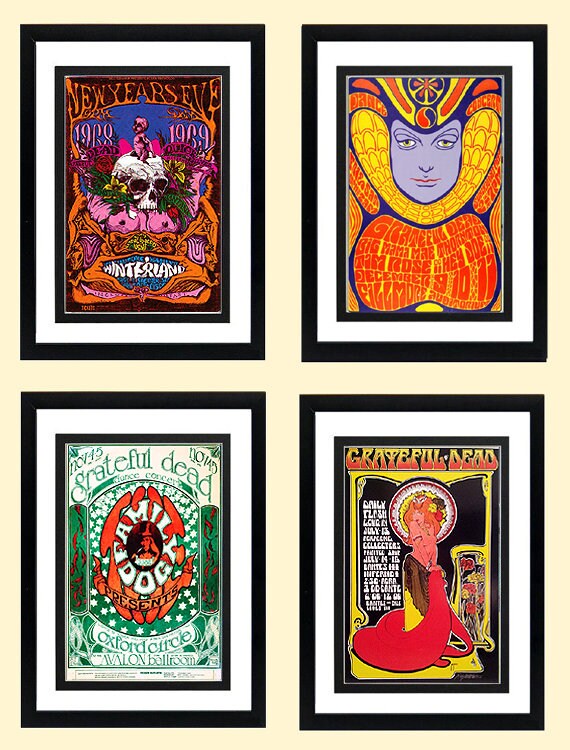 Unique Grateful Dead Poster Set A+ Highest Quality Framing & Prints