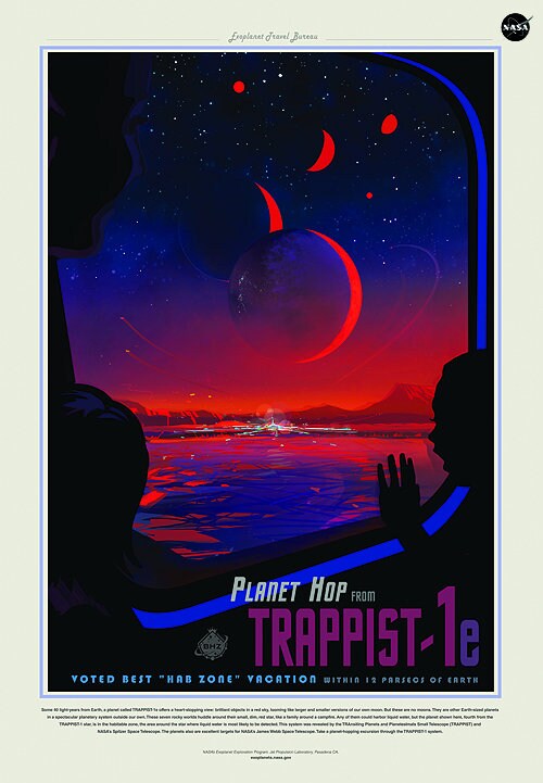 NASA Travel Poster Interstellar Planet Hop Finest Quality, Many Sizes Available
