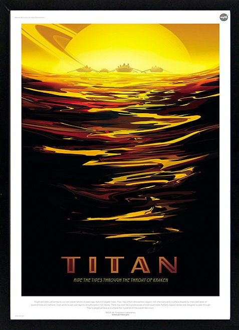Titan NASA Graphic Inspirational Poster Framed A+ Quality