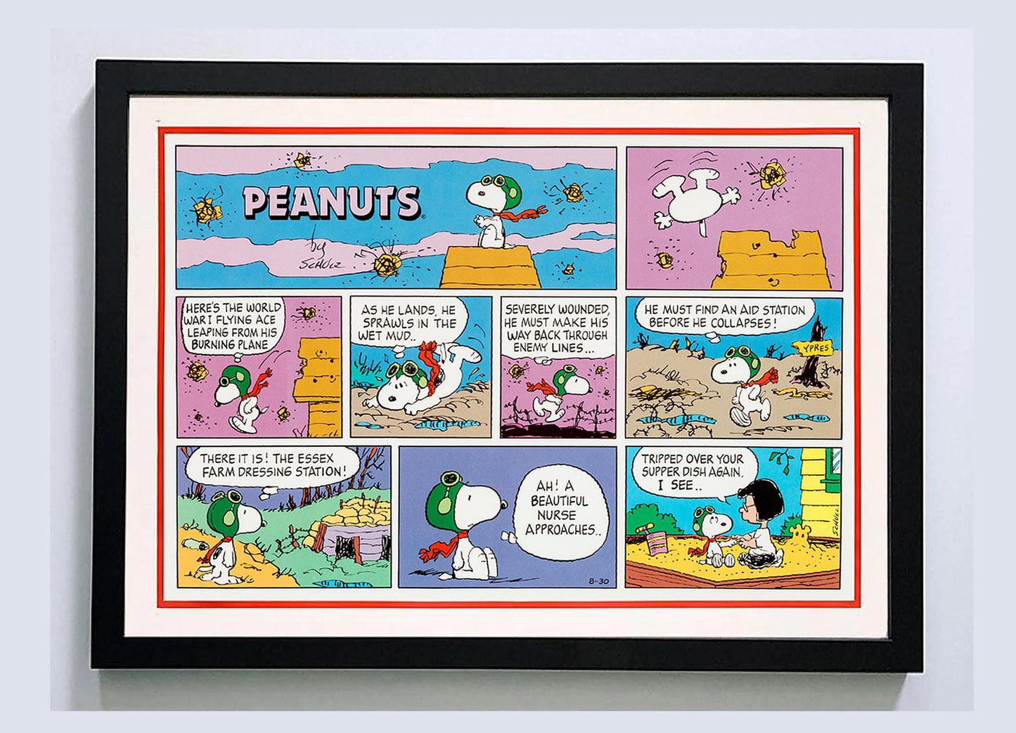 Vintage Style Snoopy Poster Framed
