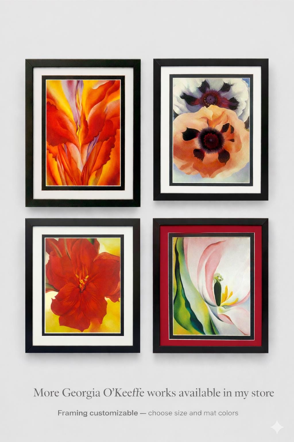 Red Canna by Georgia O’Keeffe Framed Print Floral Wall Art