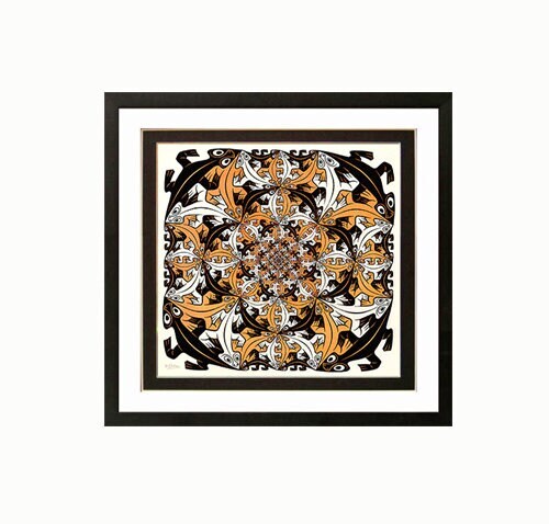 Escher Framed Poster Print Lizard Mosaic
