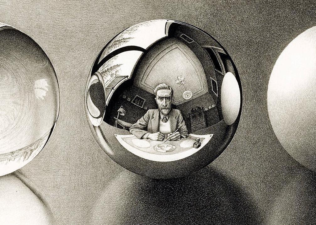 M.C. Escher Three Spheres Print Customizable Framing