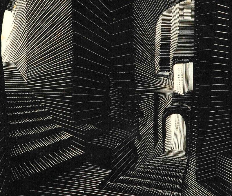 M.C. Escher print Labrynth