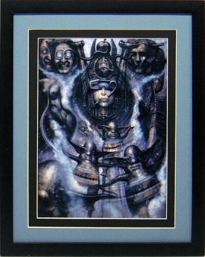 "Unleash Your Inner Darkness with the H.R. Giger Illuminatus Framed Poster