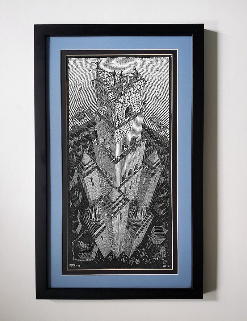M.C. Escher Print Tower of Babel Many Framing Options Available