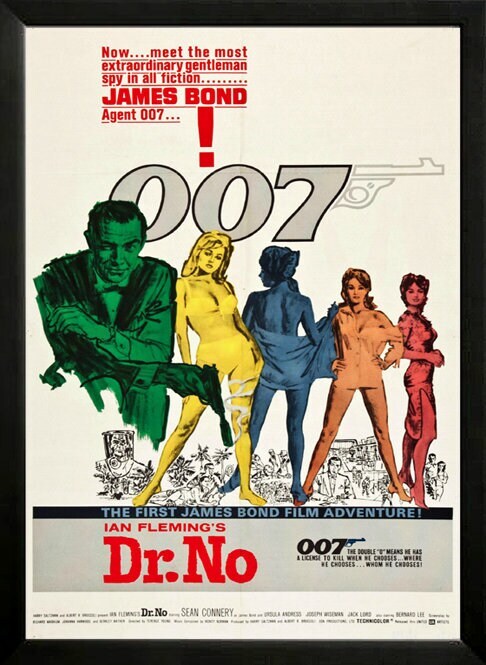 Set of 4 James Bond Movie Posters Custom Framed Displays – James Bond Poster