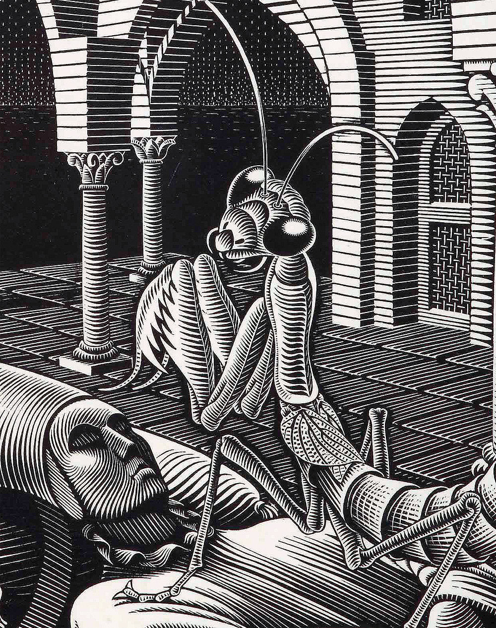 Escher Print Monastery in Sicily