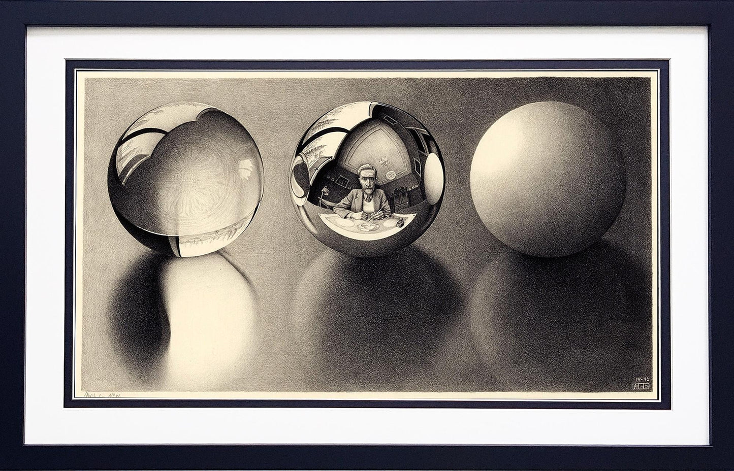 M.C. Escher Three Spheres Print Customizable Framing