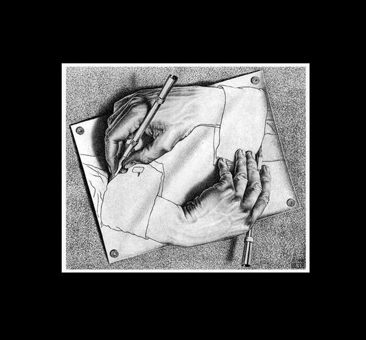 MC Escher Drawing Hands Poster Print