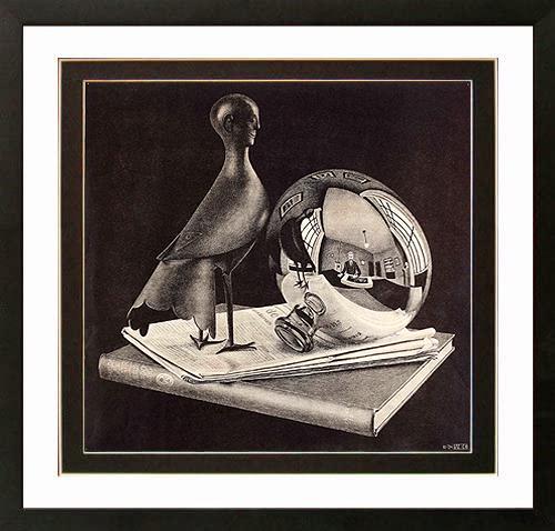 M.C. Escher Still Life Bird Spherical Mirror