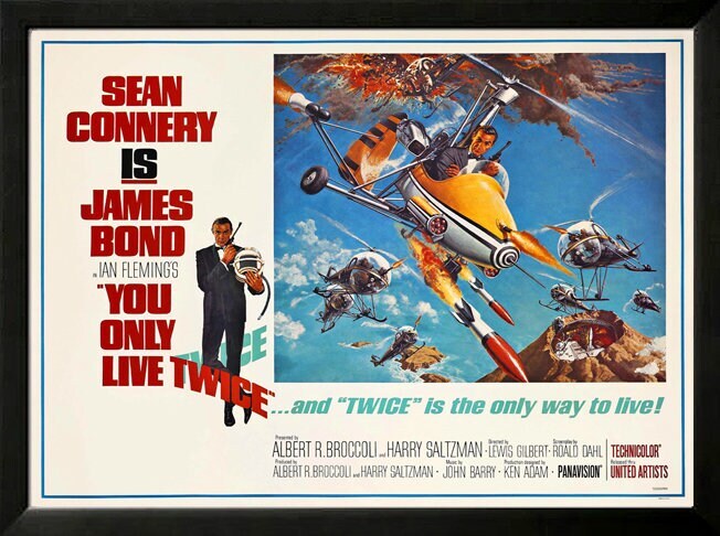 James Bond from You Only Live Twice Custom Framed Movie Poster Framed