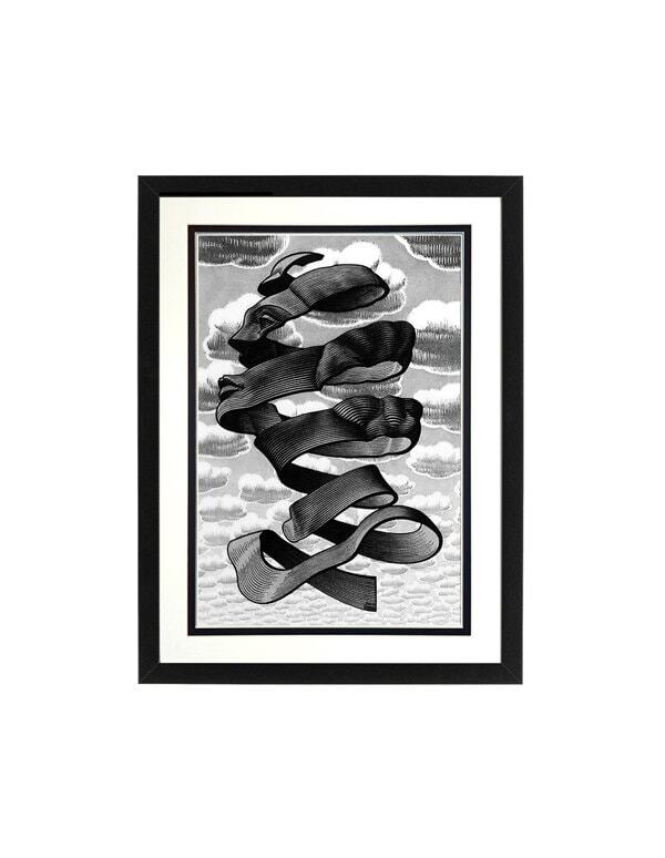 Escher Ribbon Head Art Print Framed