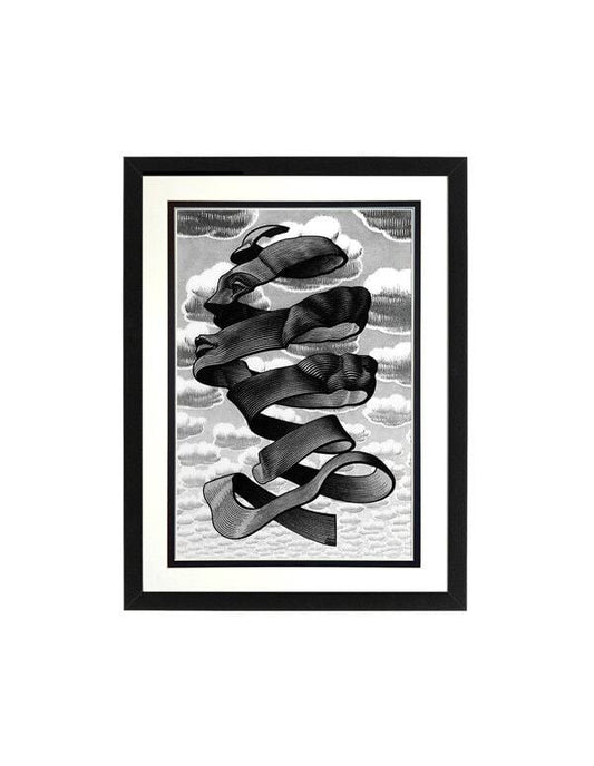 Escher Ribbon Head Art Print Framed