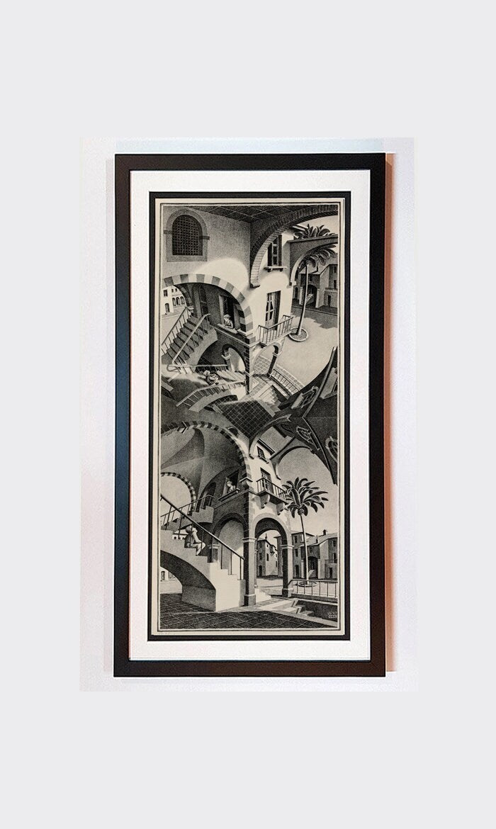 M.C. Escher Print Up and Down Framed