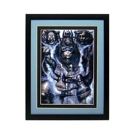 "Unleash Your Inner Darkness with the H.R. Giger Illuminatus Framed Poster