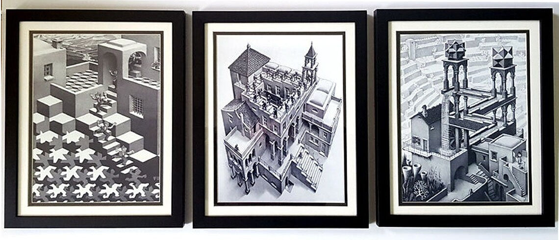 M.C. Escher Art Framed Set