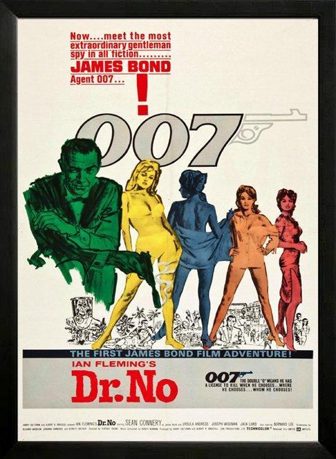 James Bond – Dr. No Movie Poster, 007 Spy Film Art