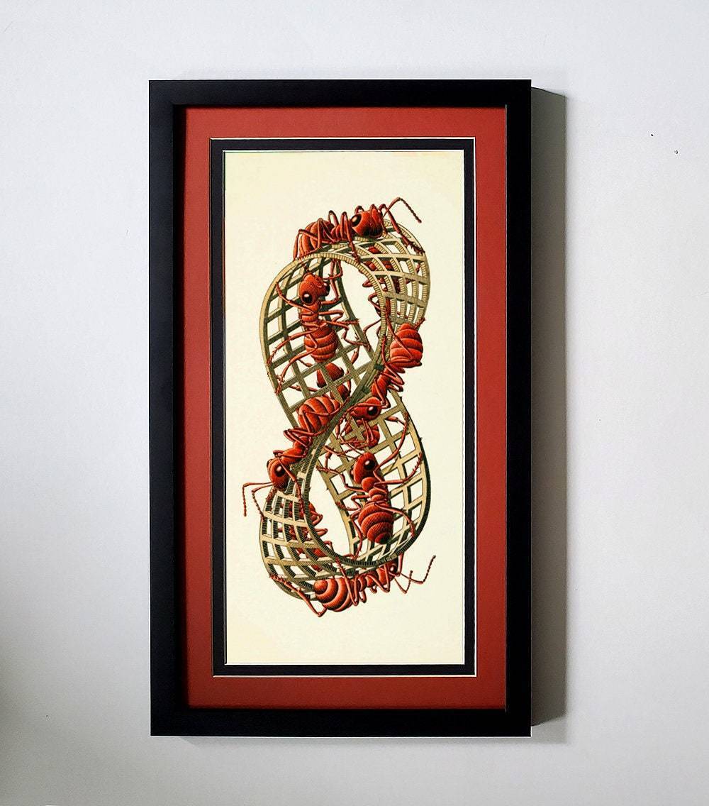 M.C. Escher Ants Infinity Loop Print Customizable Framing