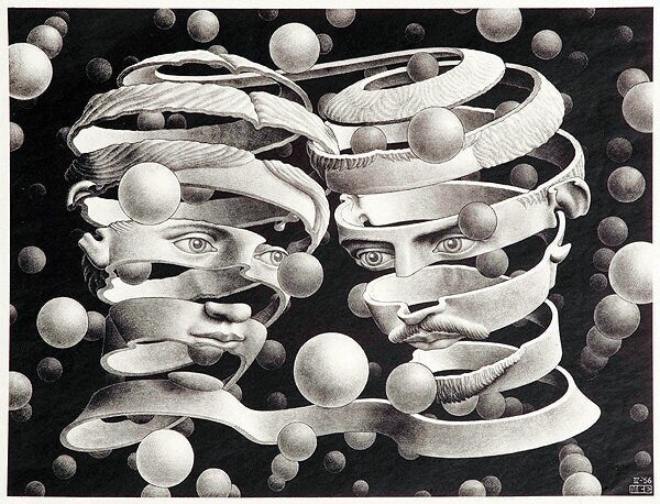 MC Escher Bond of Union Poster Print