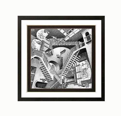 Relativity M.C. Escher Art Print . Customizable Framing