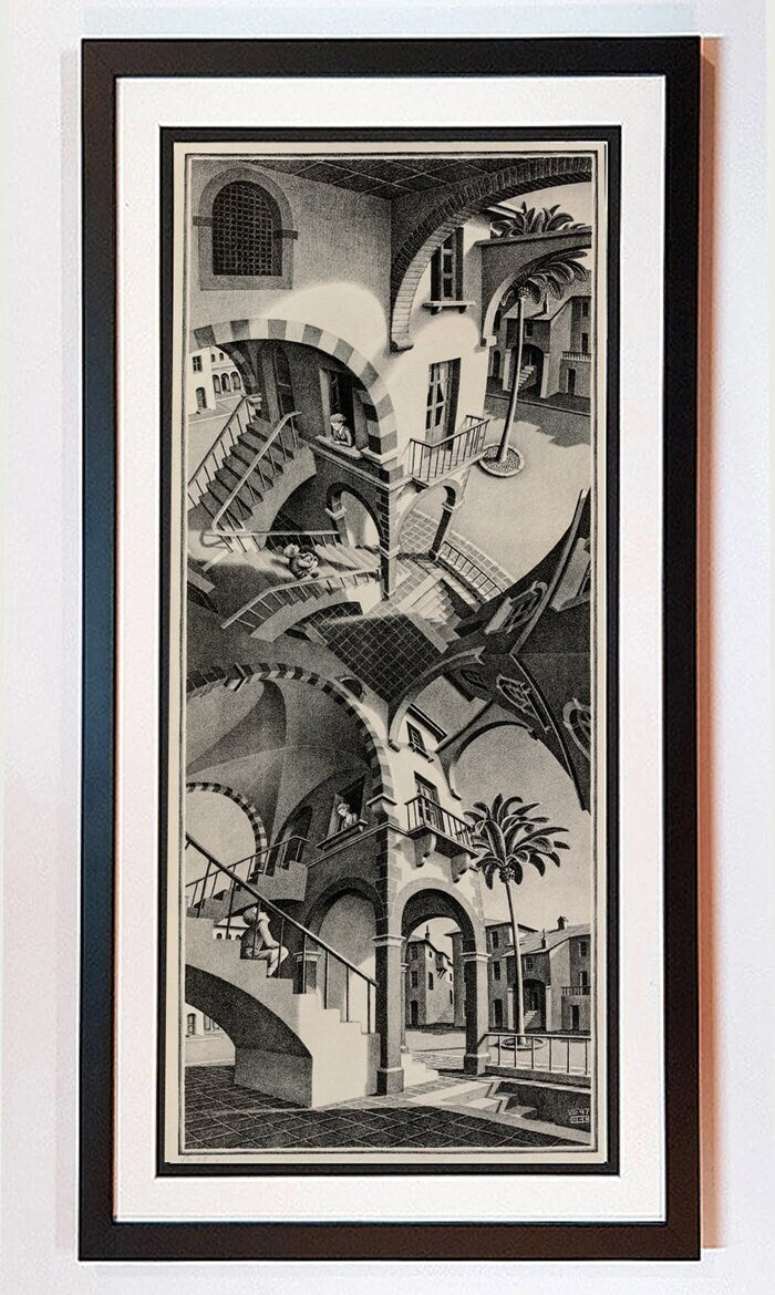 M.C. Escher Print Up and Down Framed