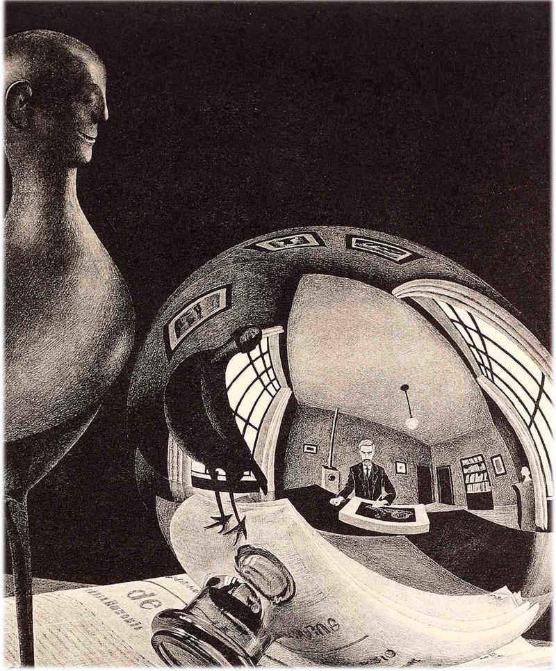 M.C. Escher Still Life Bird Spherical Mirror