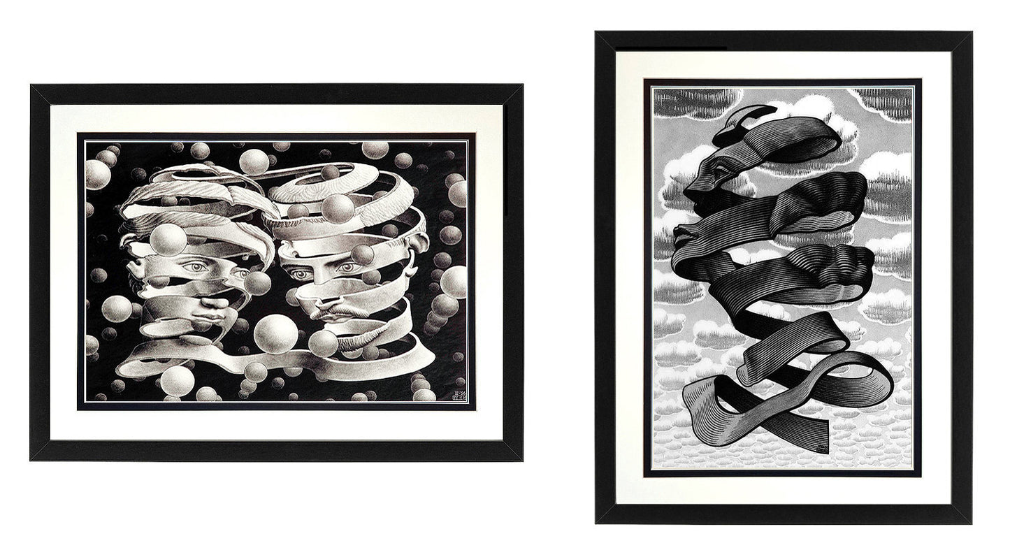 Escher Ribbon Head Set Framed Art Prints