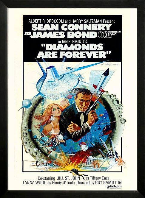 James Bond – Diamonds Are Forever Movie Poster, 007 Spy Film Art