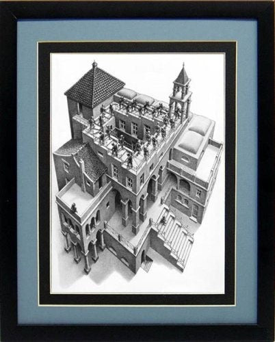 Framed Escher Print Ascending & Descending