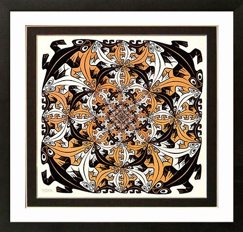 Escher Framed Poster Print Lizard Mosaic