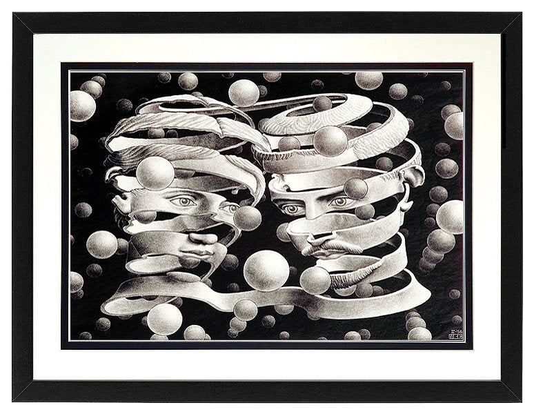 Escher Ribbon Head Set Framed Art Prints