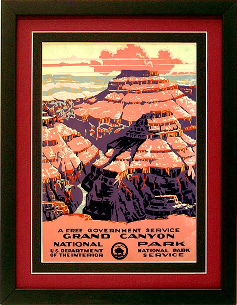 Grand Canyon National Park Poster WPA Custom Framed A+ Quality