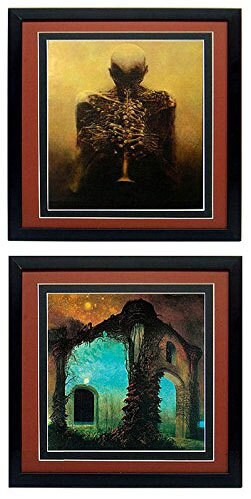 Framed Beksinski Master Set of  Surreal Art 25x25