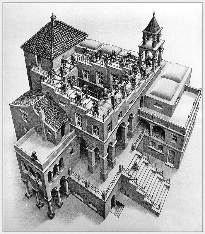 MC Escher Ascending Descending Poster Print