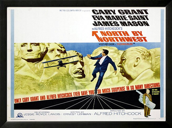 Retro Hitchcock North by Northwest Movie Poster Finest Quality Framing