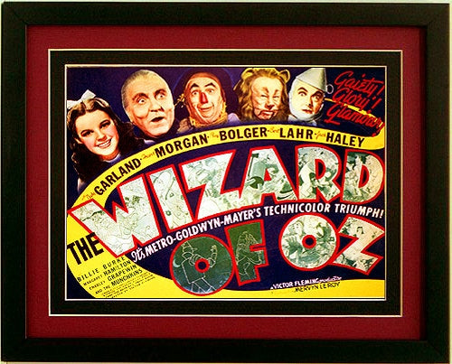 Large Wizard of Oz Movie Poster Framed 30x23