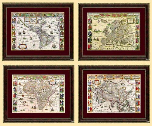 Old World Maps Africa, America, Asia, Europe