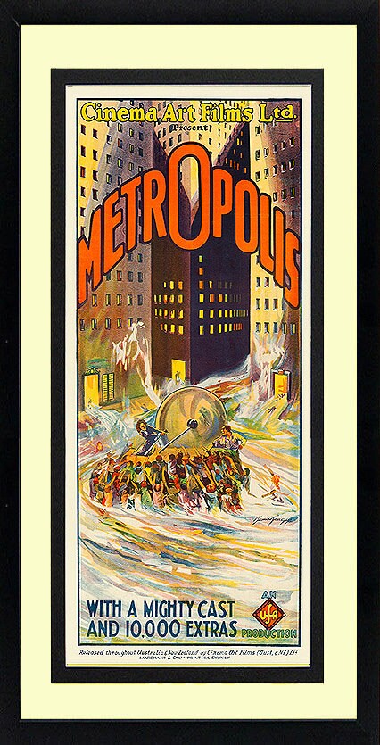 Metropolis Movie Poster Sydney version Framed & Mated