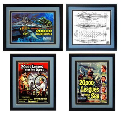 Set of 20,000 Leagues Under the Sea Framed Movie Posters