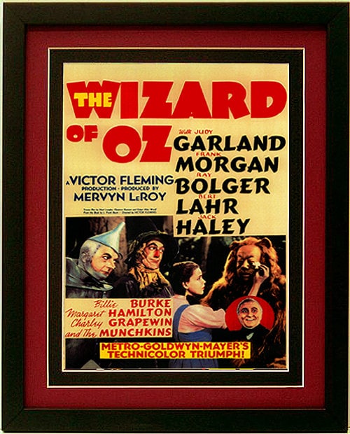 Classic Wizard of Oz Movie Ad Poster Framed 15x12