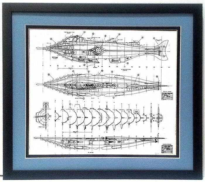 Set of 20,000 Leagues Under the Sea Framed Movie Posters