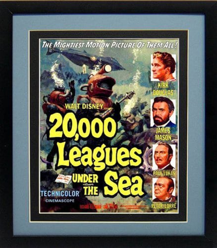 Set of 20,000 Leagues Under the Sea Framed Movie Posters