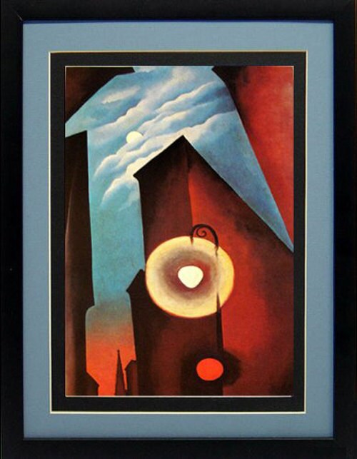 New York with Moon By Georgia O'keeffe Framed Art Print