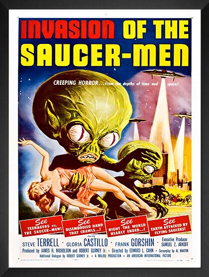 Invasion of the Saucer Men Framed Movie Poster
